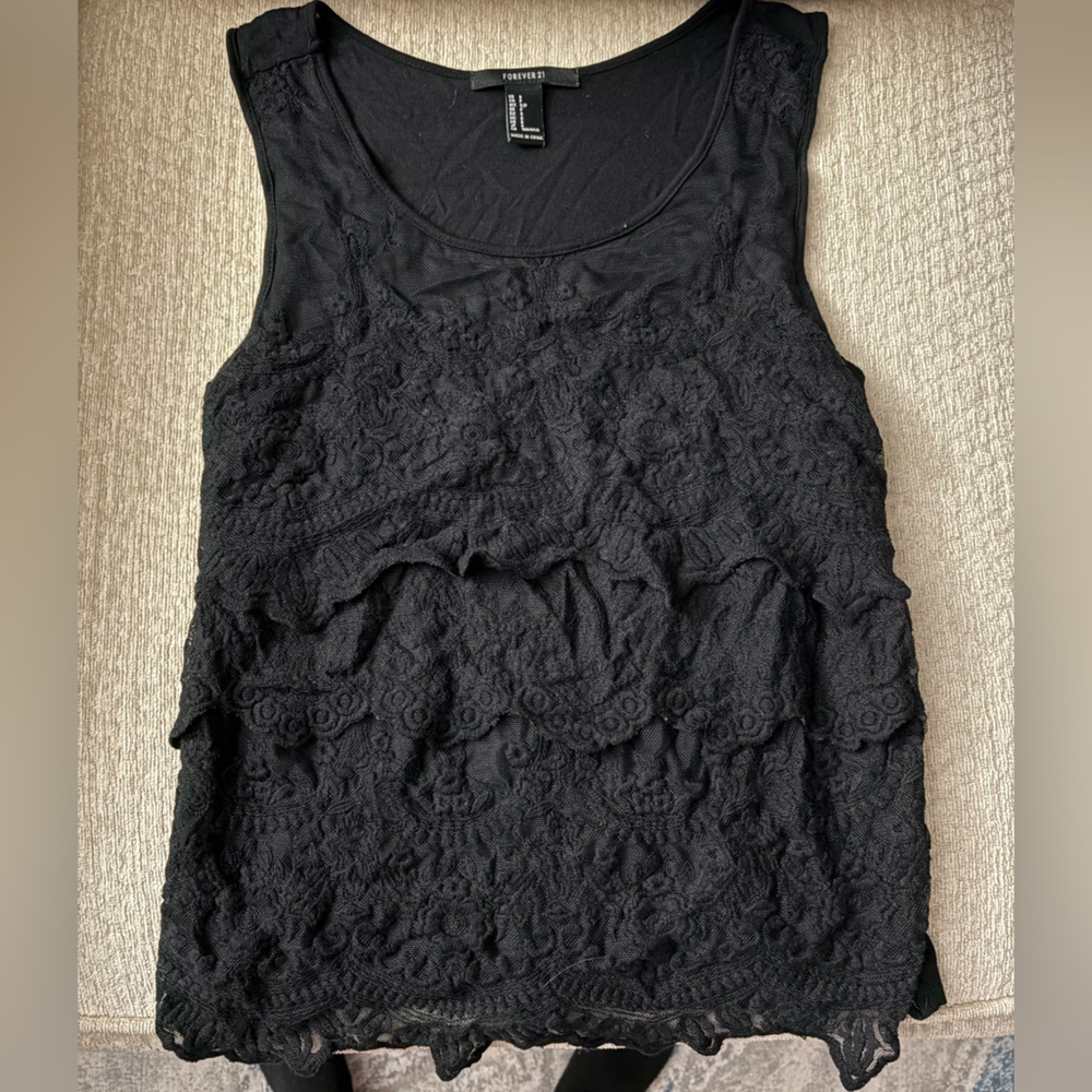 Forever 21 Black Lace Tank Top